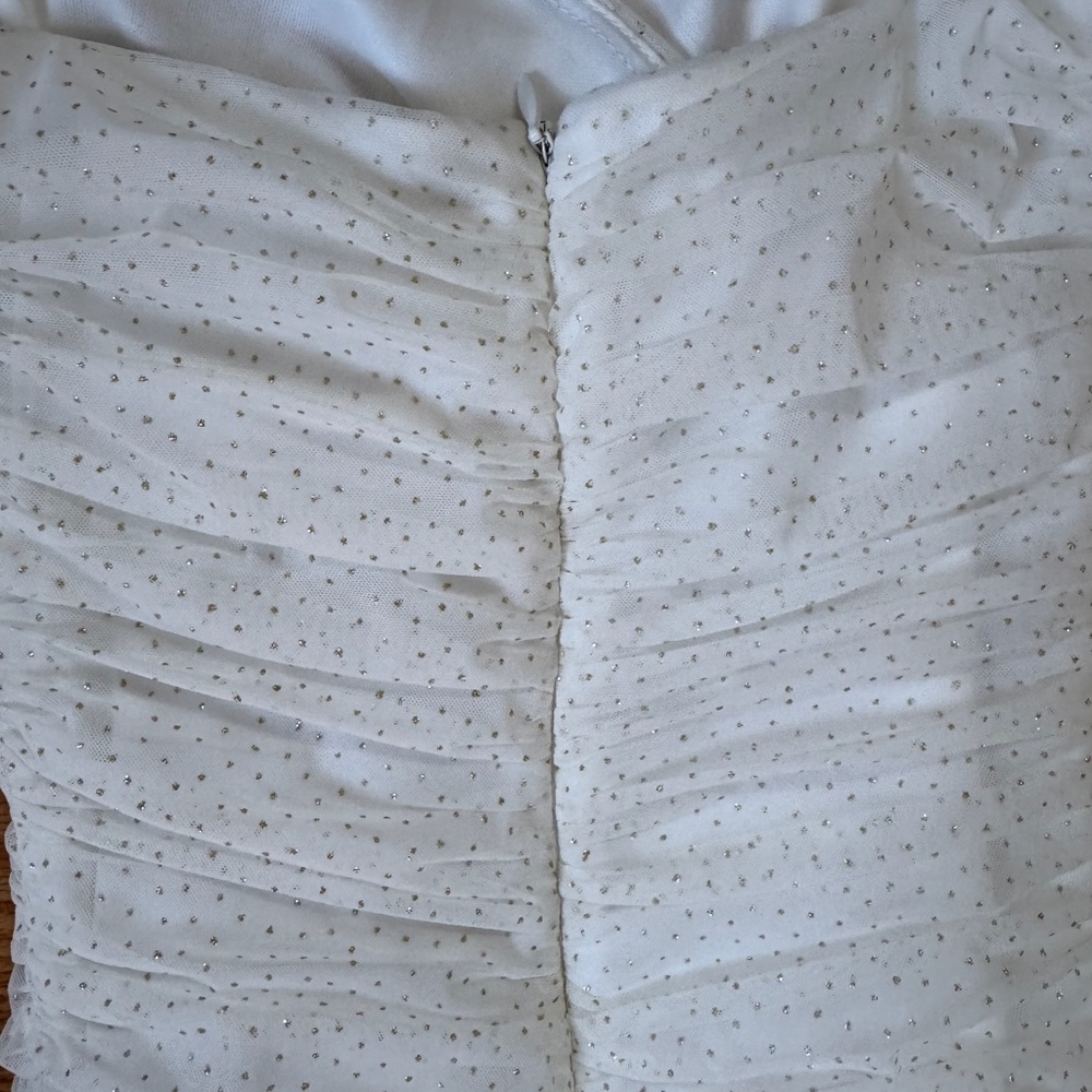 Lucy in the Sky white and gold polka dotted mini dress size xs/s - Picture 6 of 6